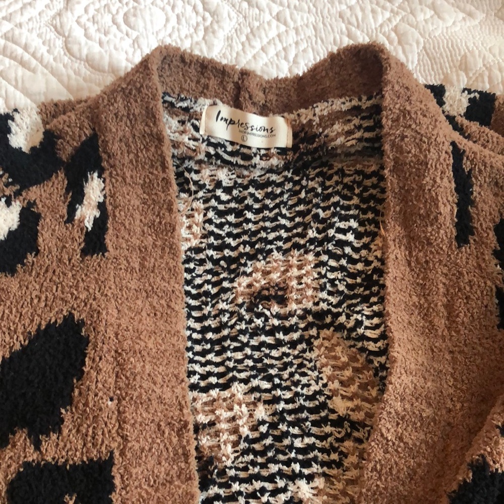 Impressions distressed Open front Cardigan